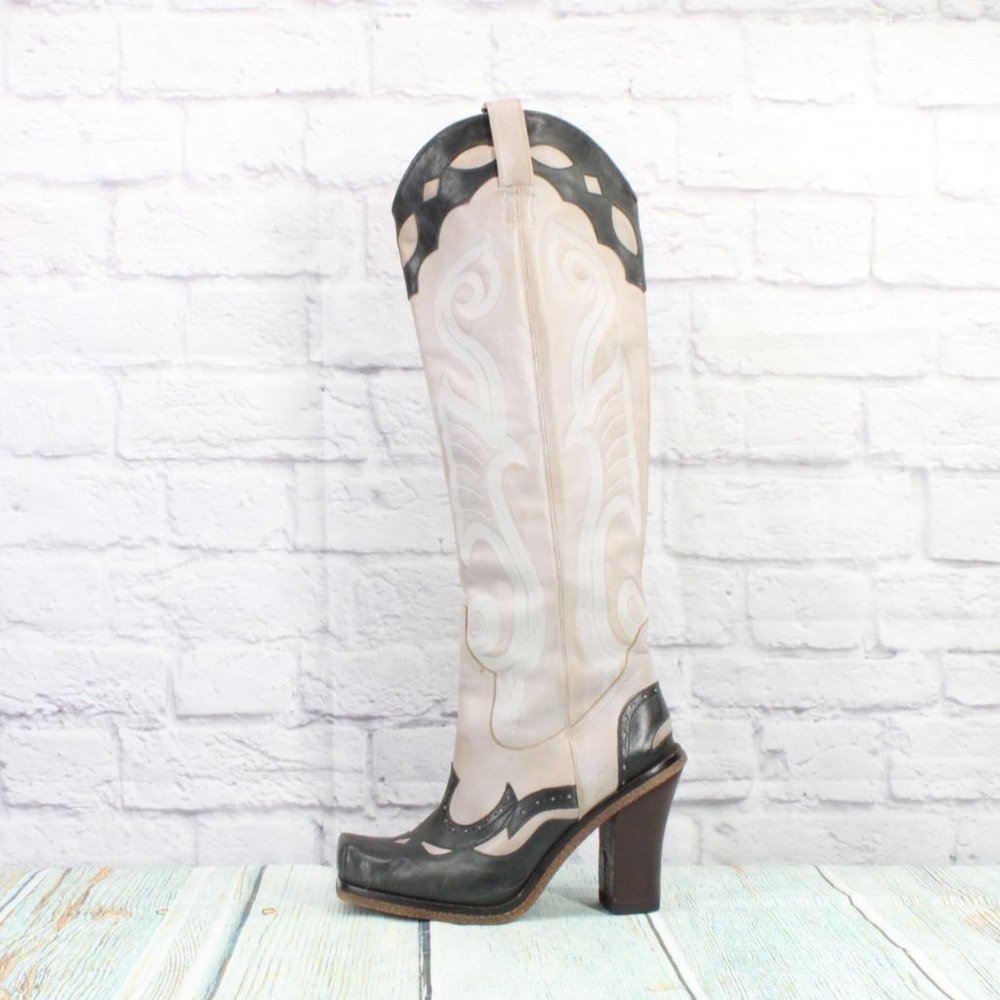 **SOLD** Lisa by Donald Pliner Bark Tan Embroidered Western Cowboy Boots Co